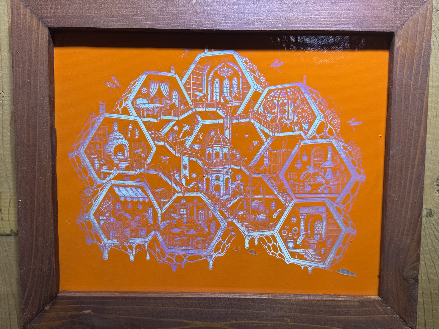 The Honeycomb Within — 8 × 10 inch framed original
