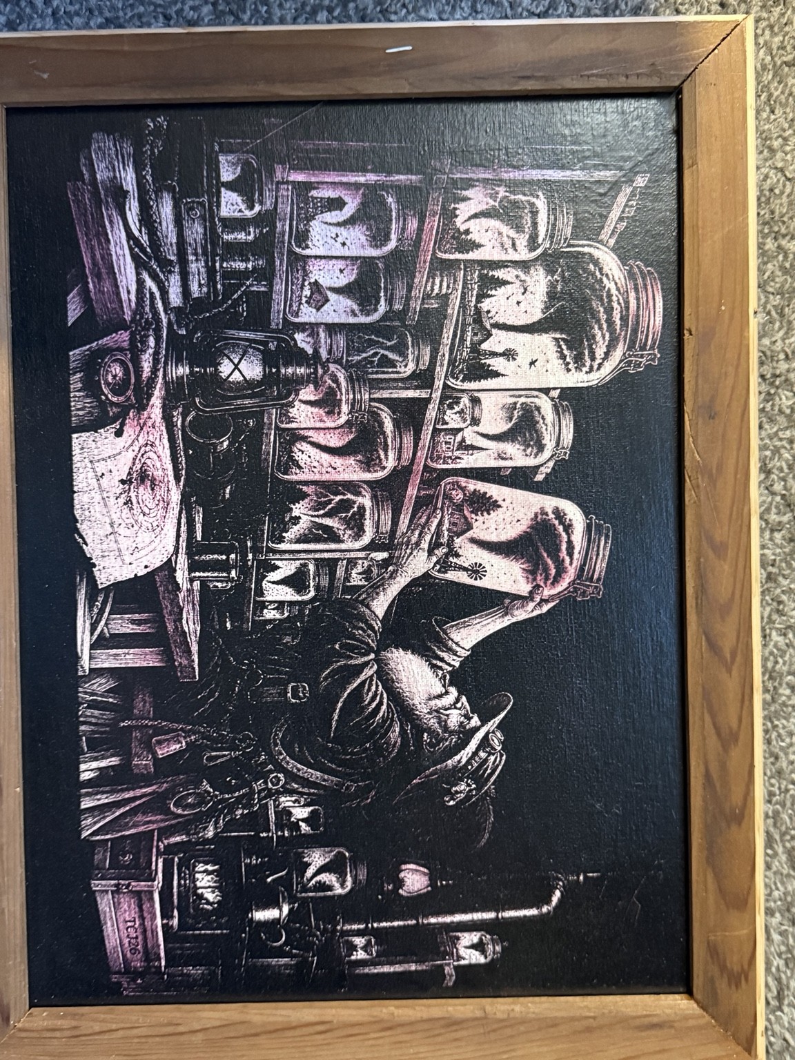 Storm collector — Surreal storm wall art — original laser-engraved painting