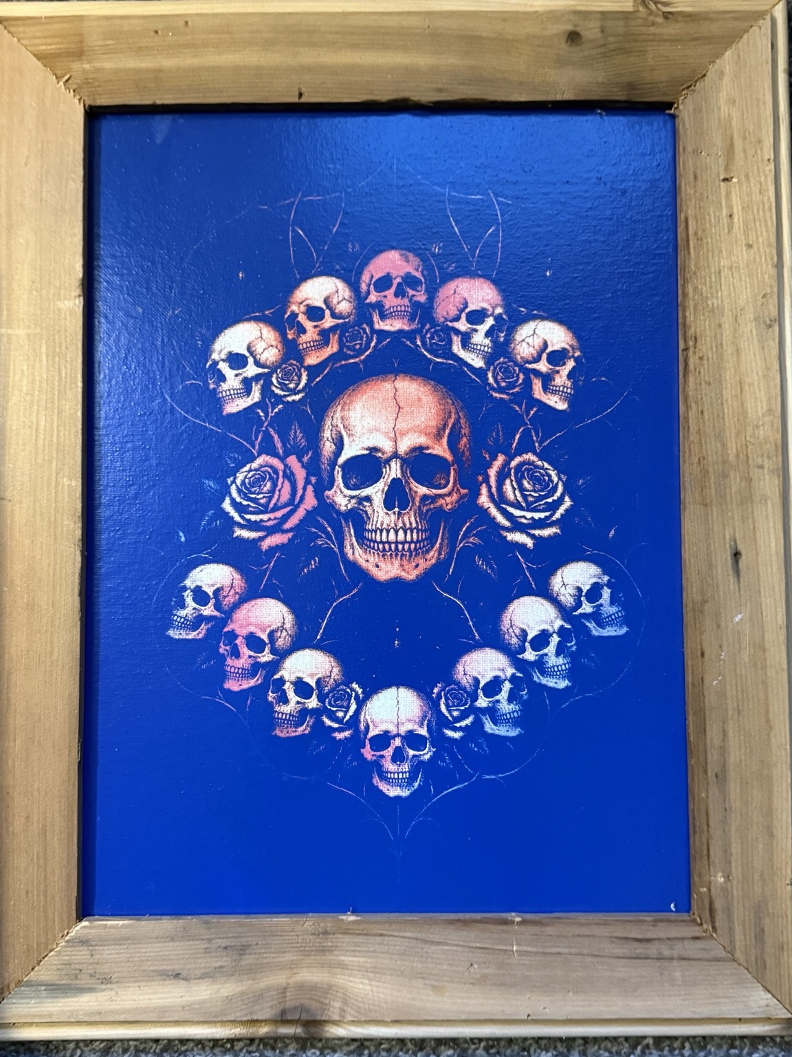 Circle of skulls — Skull wall art — original laser-engraved painting