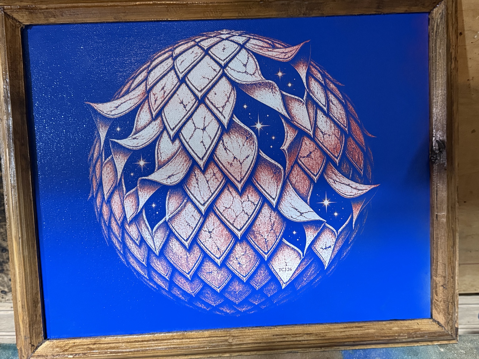 The Universe Within — Cosmic sphere wall art — original laser-engraved painting