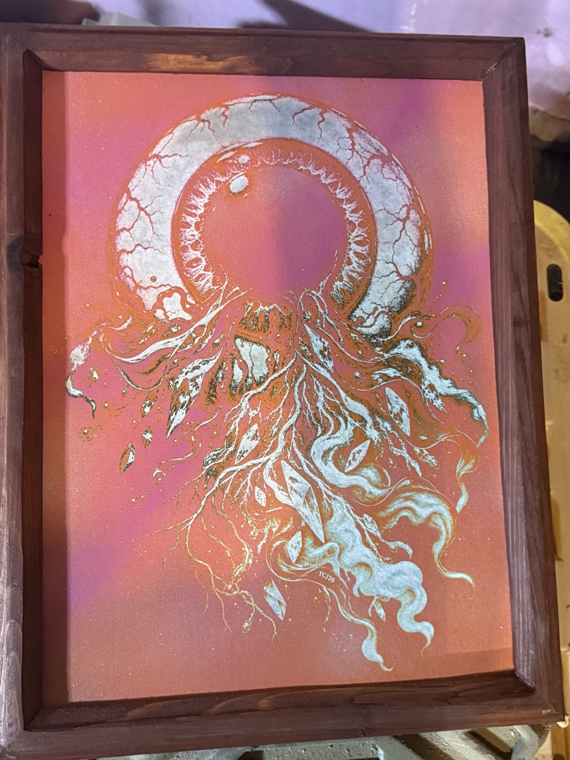 Unfiltered — Surreal eye wall art — original laser-engraved painting